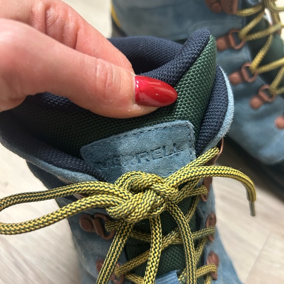 Merrell Boots Men Sz 15 Ontario Mid See America Hiking Shoes Blue Waterproof - Picture 15 of 16